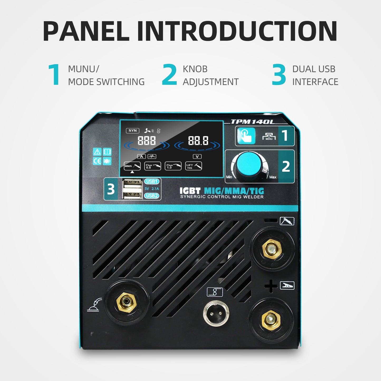 TTAMPLAR TPM-140L spawarka MIG z wyświetlaczem LCD