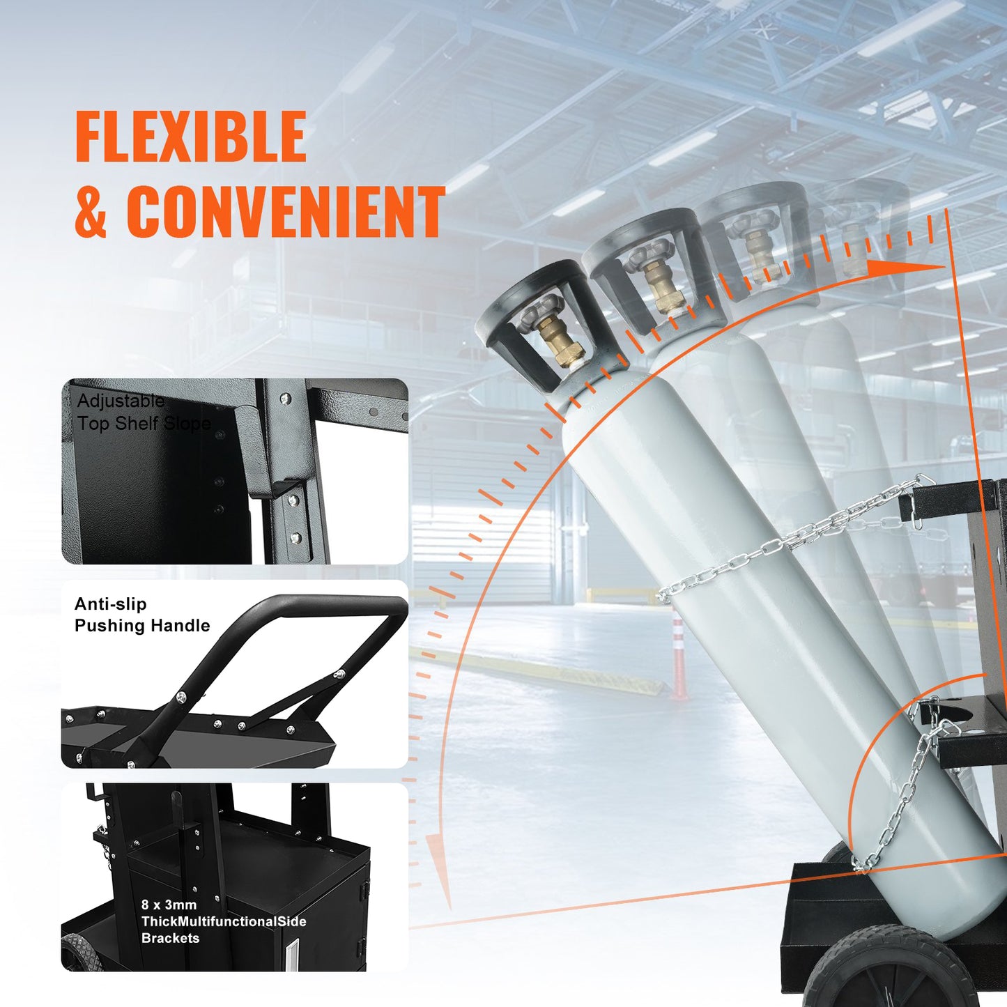 WTC3-T02 Wózek do ciężkich spawarek Tamplar z zamkiem, wózek MIG MMA TIG PLASMA Cutter