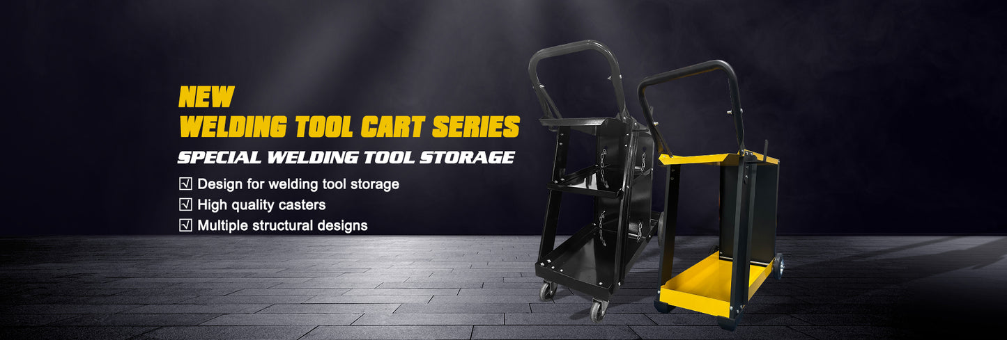 WTC3-T01 Wysokiej jakości wytrzymały wózek spawalniczy 3-poziomowy do spawarek MIG TIG, przecinarek plazmowych, warsztatowy wózek na narzędzia z łańcuchem do butli gazowych