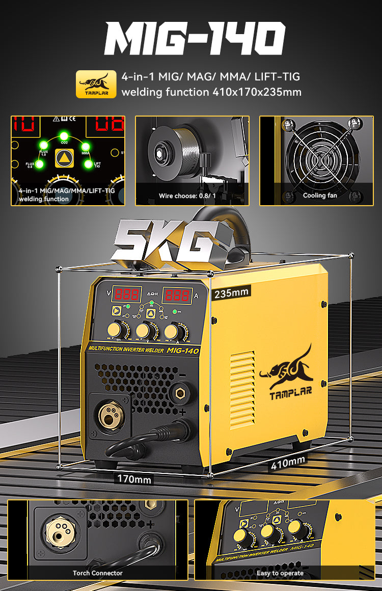 MIG-140 140A Portable MIG Welding Machine 220V Advanced IGBT Technology Compact Design for Global OEM & Wholesale