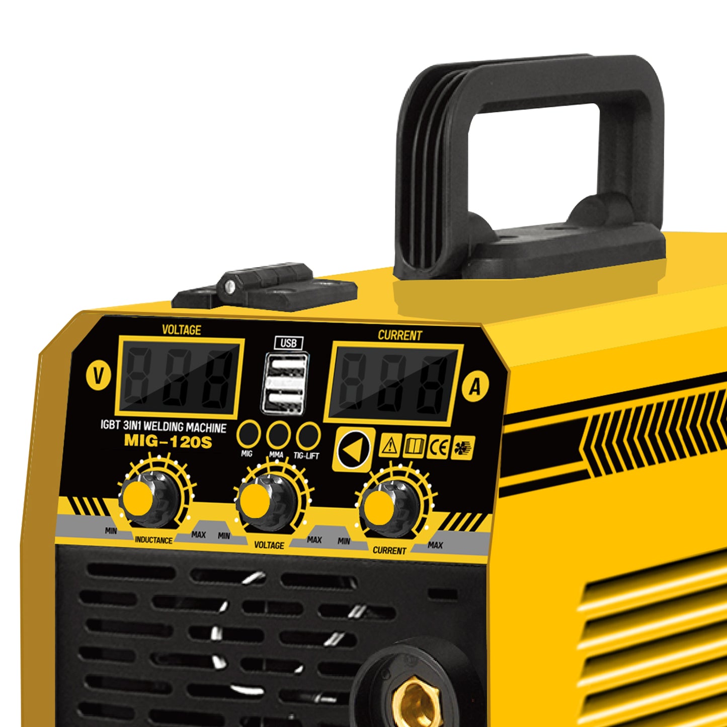 MIG-1203 Hot selling mini welder mig tig mma 120a 220v 3 in 1 metal weld mig welder flux core inverter welder machine  mig welders inverter