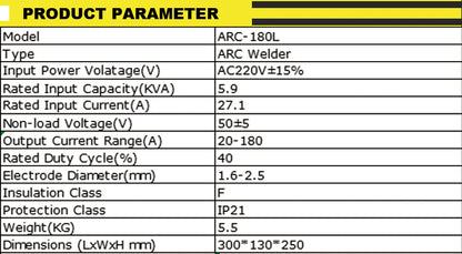 ARC-180L Popular Style Igbt Arc Inverter Welding Mini Portable 180A LCD welding machine manual metal other Arc Welders