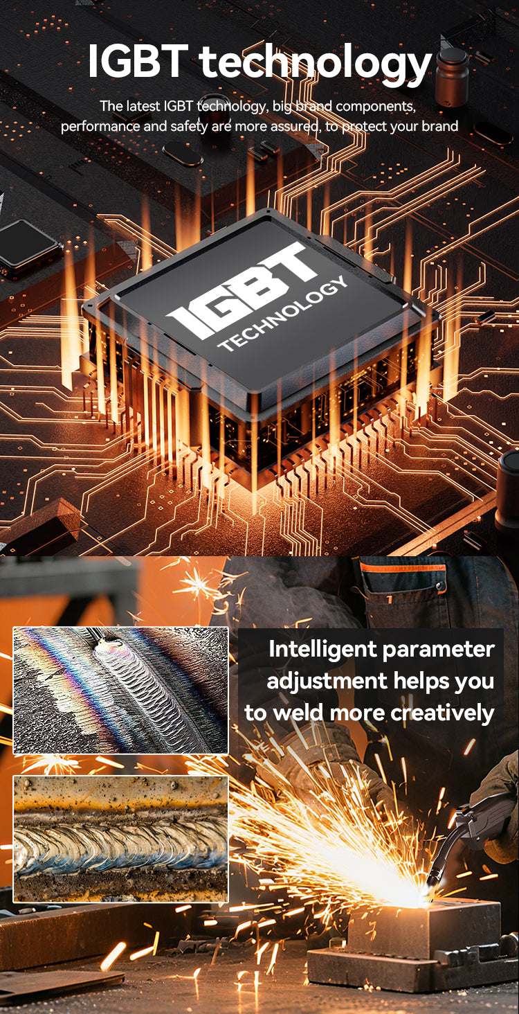 715MIG-120PL LCD Display 3-in-1 Welder, No Gas Required Modern Plastic Body European Standard Welding Machine Factory