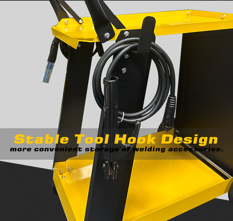 WTC2-T01 Wózek narzędziowy spawalniczy z dwoma warstwami i dużym tylnym kołem