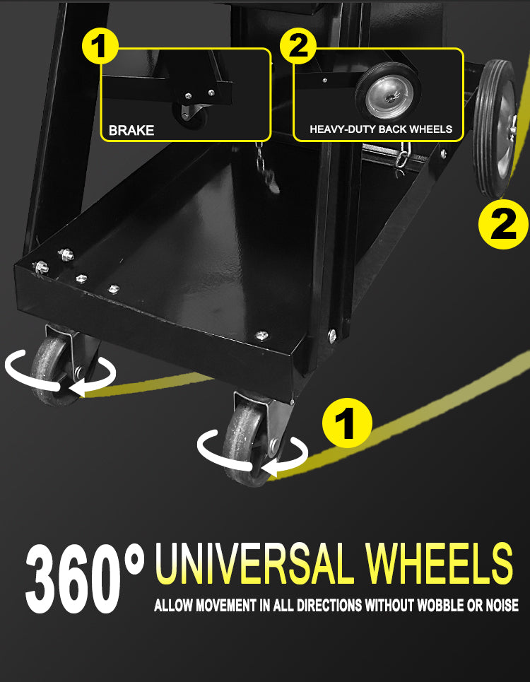 WTC3-T01 Wysokiej jakości wytrzymały wózek spawalniczy 3-poziomowy do spawarek MIG TIG, przecinarek plazmowych, warsztatowy wózek na narzędzia z łańcuchem do butli gazowych