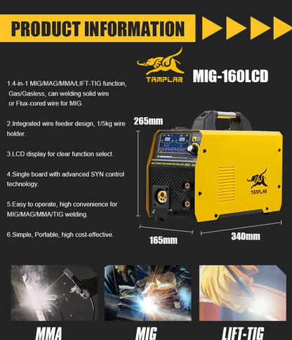 MIG-160L 1KG/5KG welding machinery 160A gas welding machine soldadora MIG mma welder machine