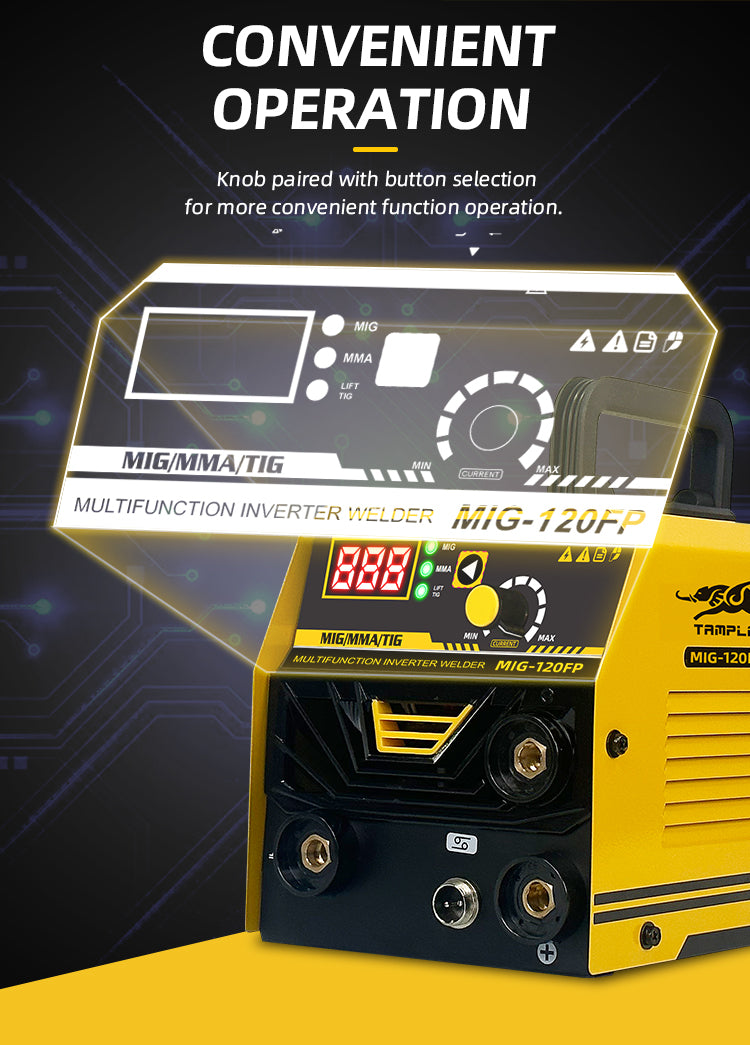 MIG-120FP 2024 new tamplar 3 in 1 inverter welding machine portable 220V mig welder machine maquina para soldar