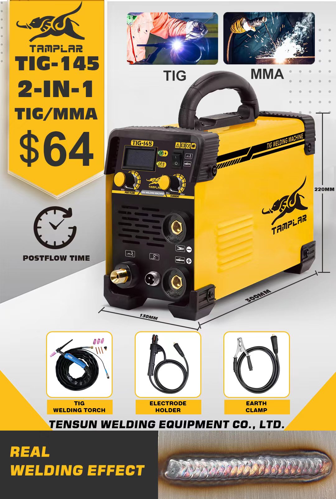 TIG-145 Best tig welding machine gas cheap price professional tig welder welding machine mesin las tig