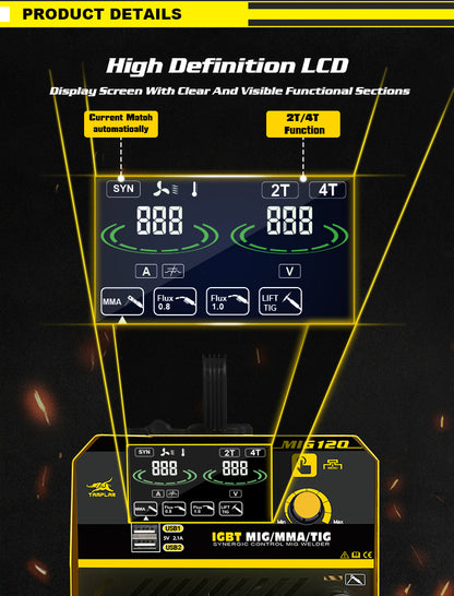 MIG-120L Tamplar weld MIG 120 140 160 180 gasless no gas mig welding machine portable 3 in 1 TIG MMA MIG welder maquina de soldar