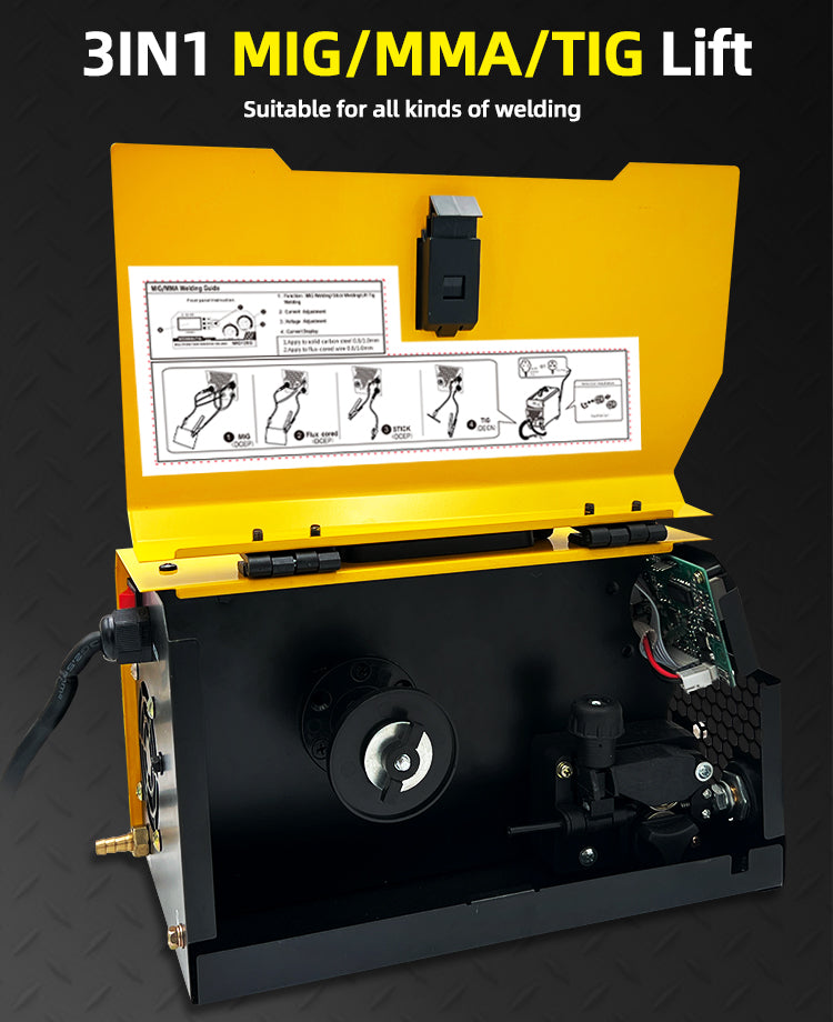 MIG-1201MT-A High quality Mig Mma Mag Lift-Tig Welding Machine With wire feeder portable welding soldadora mig mag 4 in 1 portable welder with or without gas 110V