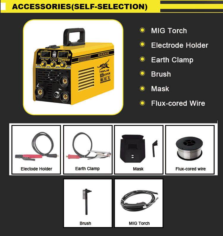 MIG-1203 Hot selling mini welder mig tig mma 120a 220v 3 in 1 metal weld mig welder flux core inverter welder machine  mig welders inverter