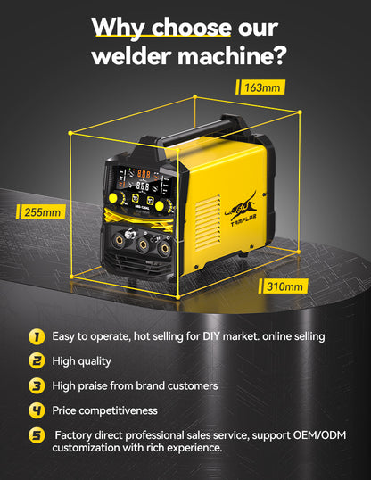 MIG-120AL TAMPLAR Aluminum Welder 120A 110V or 220V 5 in 1 mig Welding Machine portable Gas/Gasless Flux MIG/Lift TIG/Stick weld