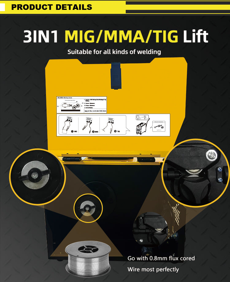 MIG-160E Wire feeder 1kg 5kg mig welders 220v Inverter arc mig tig welding machine portable 3 in 1 welder machine