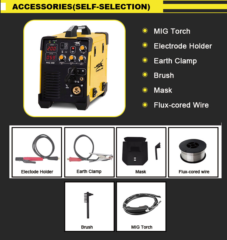 MIG-200 High quality mig welder 4 in 1 mma mig mag lift-tig arc welder mig portable welding machines