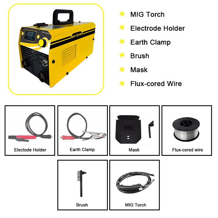 MIG-1201ML Mini portable Mma Mig Lift-tig 1Kg Wire Holder 110V Welding Machine for metal DIY mig welder with LCD display