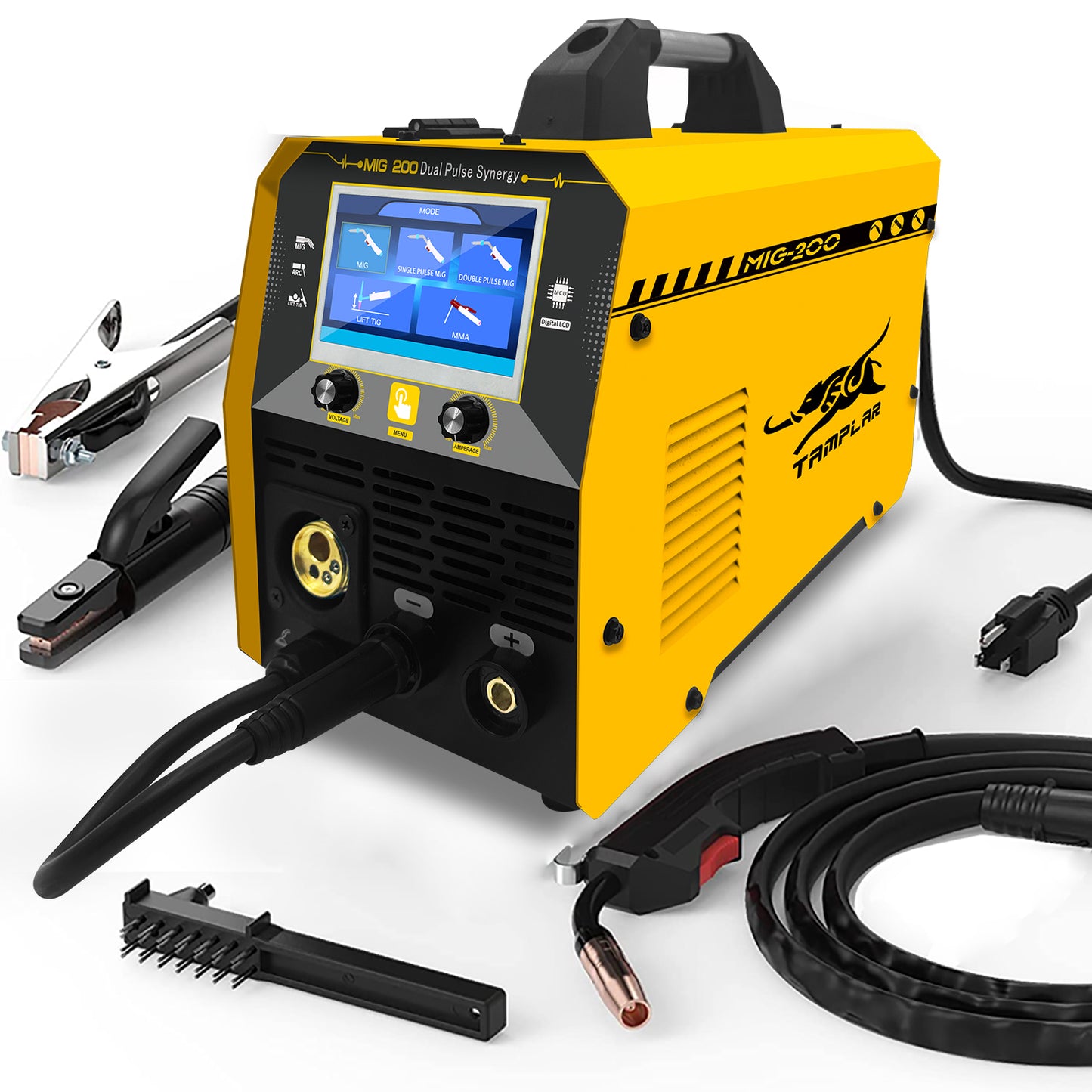 MIG-200PC 220V 4 in 1 multi welder pulse soldadoras mig with color screen welding machine maquina para soldar 200A