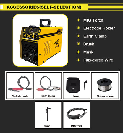 MIG-160E New design 4 in 1 mag mig mma tig welding machine portable 1/5KG gas or gasless welder 140a 220V arc welder mig welding