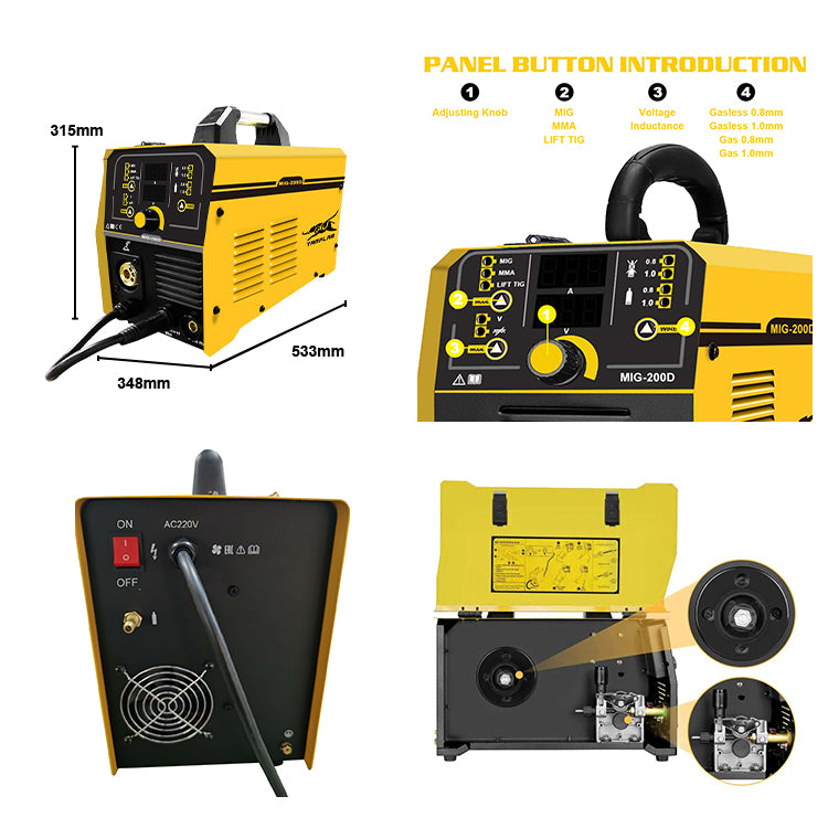 MIG-200D High Performance 4 In 1 Function Mig Mma Mag Tig 5Kg 180 Welders Igbt Inverter Mig Welding Machine