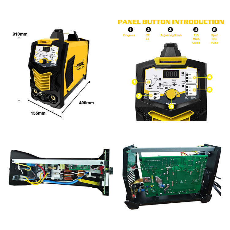 TIG-160PC Factory Sale Inverter 220V Tig Mma clean 3 in 1 welding machine 160amp Igbt Pulse Small Tig Welder