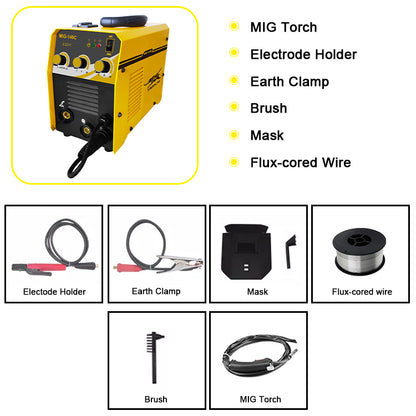 MIG-140C Oem Acceptable Gasless Flux welding machine 140A Portable Co2 Welder Welding Machine brand Without Gas