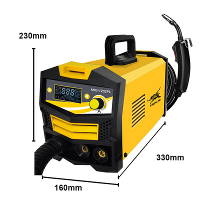 MIG-1202PL Chinese manufacturers wholesale fast shipping LCD display mig 120 no gas mig mma welder 220V maquina de solda portable welding machine