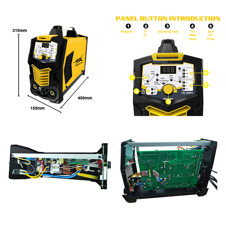 TIG-200PC 220V Igbt Inverter Welding Machine Small 3 In 1 Tig Mma Pulse Tig Welder