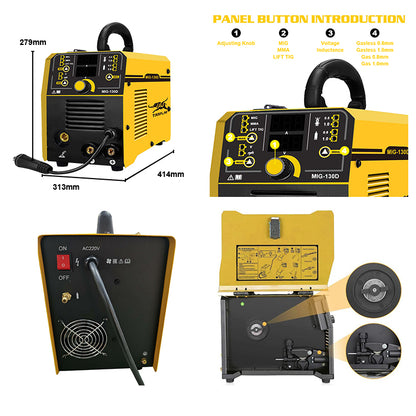 MIG-130D New design Specifications Small Single Face IGBT Electric Metal Electric Mig Welding Machine And Equipment