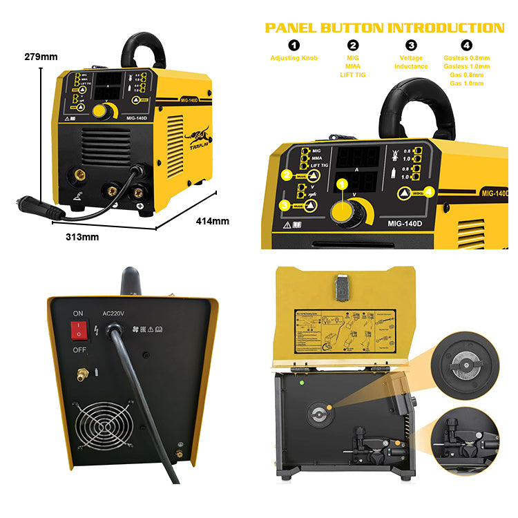 MIG-140D Arc Electric Welding Machine Mig Mma Tig Integrated 4 In 1 Digital Mig Mag Welding Machine welding machine 140 amp