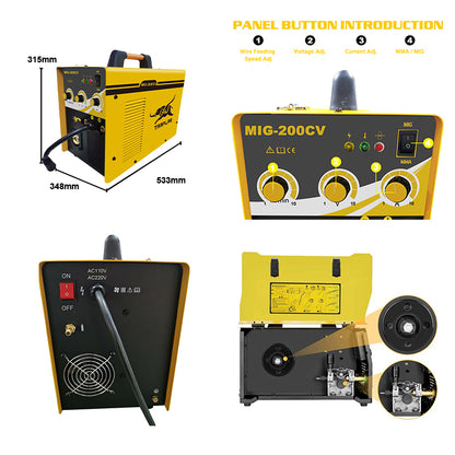 MIG-200CV Hot Selling Automatic Single Phase Flux Core 1Kg 5Kg mig Welding Machine For Wire Feeding Roll