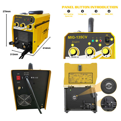 MIG-135CV Supplier Directly Supplies Portable 110V 220V Voltage 3 in 1 MMA/MIG/MAG welding Machine Arc Mig welder