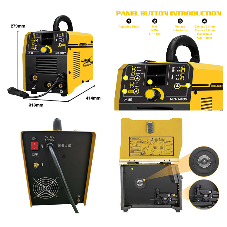 MIG-140DV Popular Style Dual voltage  Arc Welding Mini Portable Stick Arc Welders Flux Special Mig Welding Machine