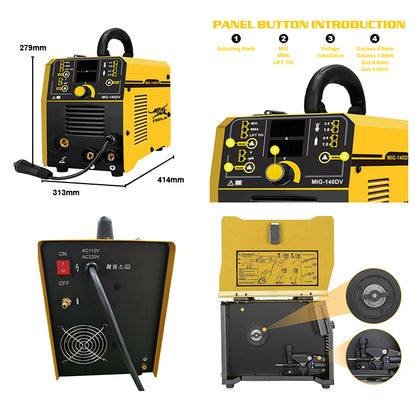 MIG-140DV Popular Style Dual voltage  Arc Welding Mini Portable Stick Arc Welders Flux Special Mig Welding Machine