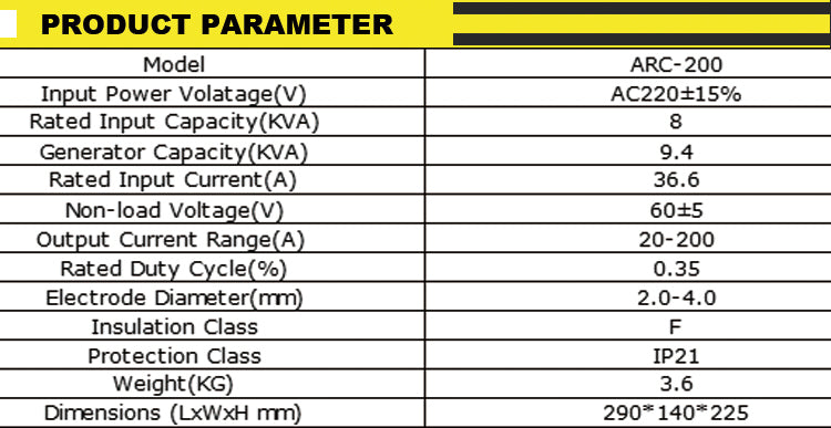 ARC-200 High quality 200A mini portable igbt mma arc welding machine maquinas de soldar 220V Manual Metal Arc Welders