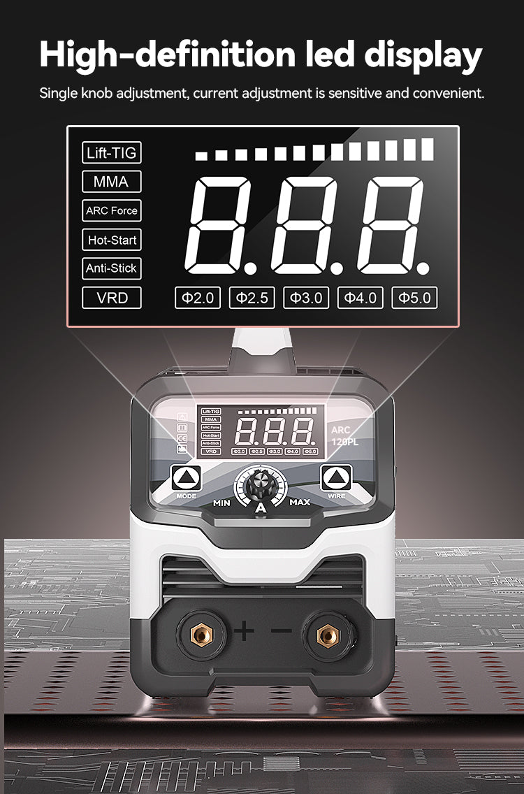 715ARC-120PL High Efficiency MMA Inverter LCD ARC Welder Compact Design for Home Use
