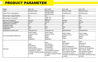 CUT-40 New Process 220V Cut Thickness 15Mm Cutting Surface 8Mm Plasma Cutter