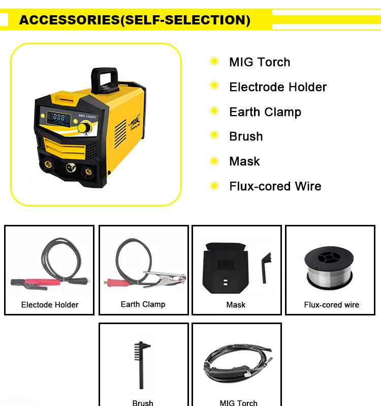 MIG-1202PL Chinese manufacturers wholesale fast shipping LCD display mig 120 no gas mig mma welder 220V maquina de solda portable welding machine