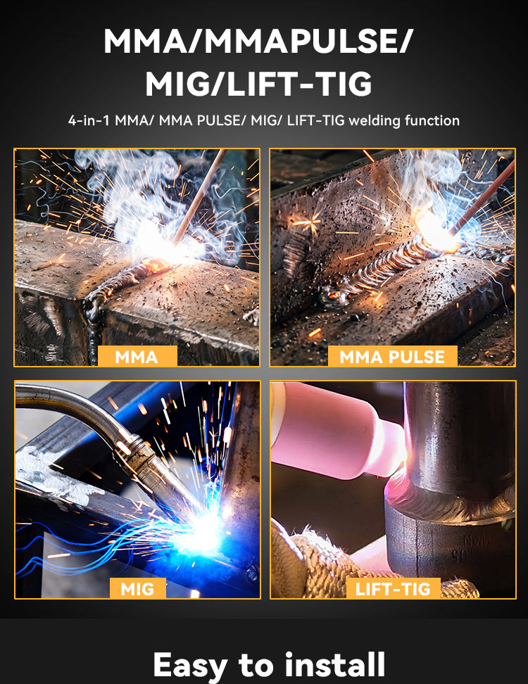 715MIG-120PLA Poste à souder 5-en-1 d'usine avec Lift TIG, OEM pour soudage aluminium/acier, écran LCD sans gaz