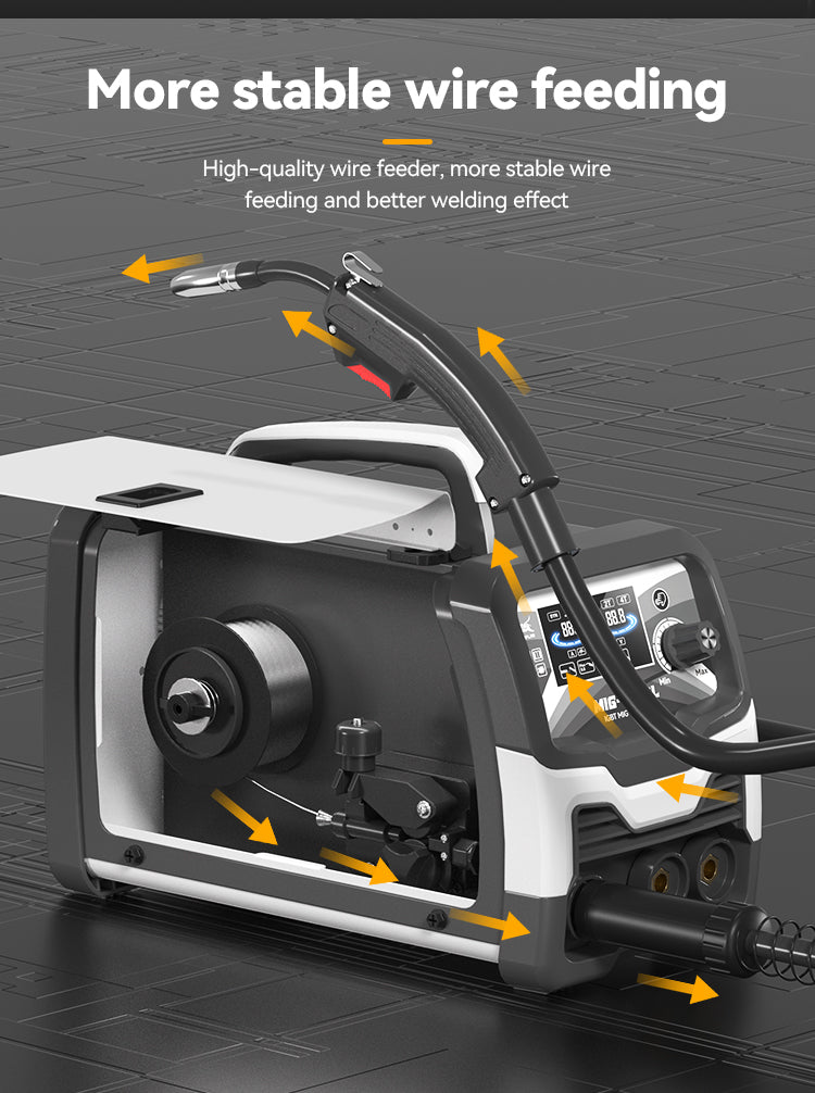 715MIG-120PL LCD Display 3-in-1 Welder, No Gas Required Modern Plastic Body European Standard Welding Machine Factory