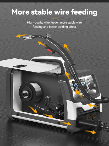 715MIG-120PL LCD Display 3-in-1 Welder, No Gas Required Modern Plastic Body European Standard Welding Machine Factory