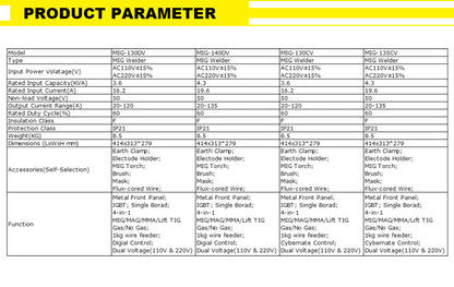 MIG-135CV Supplier Directly Supplies Portable 110V 220V Voltage 3 in 1 MMA/MIG/MAG welding Machine Arc Mig welder