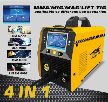 MIG-200PC 220V 4 in 1 multi welder pulse soldadoras mig with color screen welding machine maquina para soldar 200A