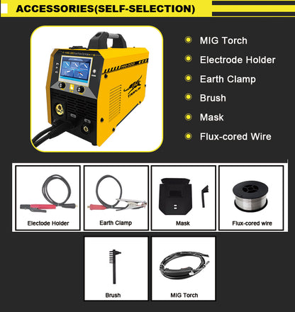 MIG-200PC 220V 4 in 1 multi welder pulse soldadoras mig with color screen welding machine maquina para soldar 200A