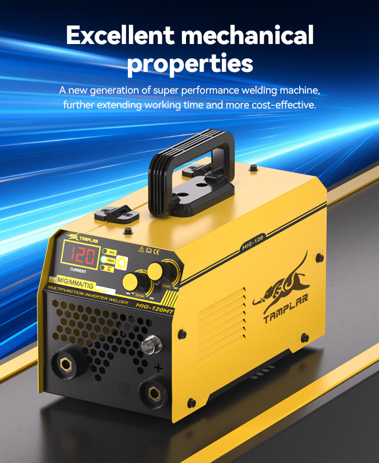 MIG-1201MT Nouveau Soudeuse 3 en 1 Mma Tig Mig 120Amp 110V IGBT Métal Panneau Avant Sans Gaz Soudeuses Machine de Soudage Mig Portable