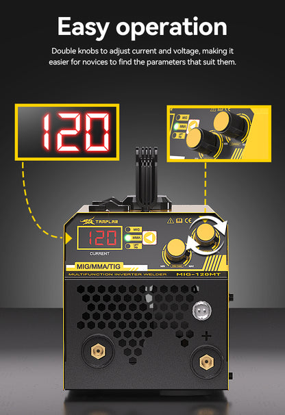 MIG-1201MT Nouveau Soudeuse 3 en 1 Mma Tig Mig 120Amp 110V IGBT Métal Panneau Avant Sans Gaz Soudeuses Machine de Soudage Mig Portable