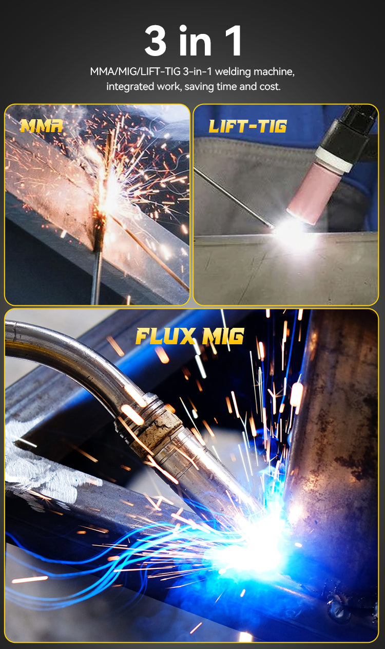 MIG-1201MT Nouveau Soudeuse 3 en 1 Mma Tig Mig 120Amp 110V IGBT Métal Panneau Avant Sans Gaz Soudeuses Machine de Soudage Mig Portable