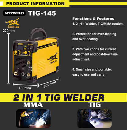 TIG-145 Best tig welding machine gas cheap price professional tig welder welding machine mesin las tig