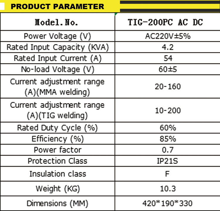 TIG-200P ACDC Pulse MMA TIG 200a Welder 220V for stainless steel aluminum inverter IGBT tig argon machine welding