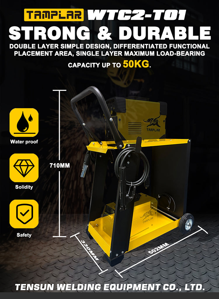 WTC2-T01 Welding tool trolley cart double layers with big back wheel