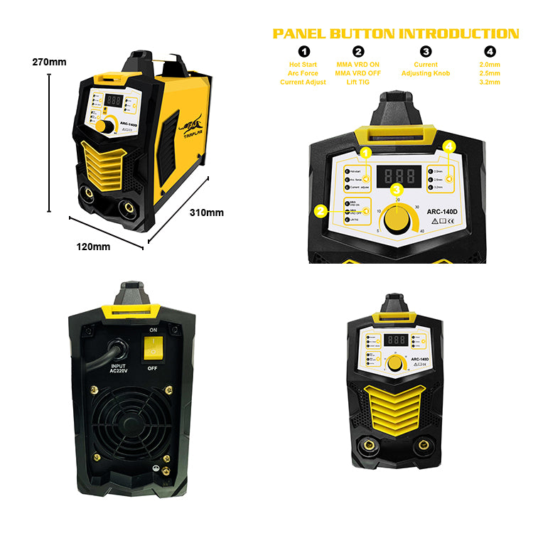 ARC-140D Hot Start And Arc Force Function Small Size And Portable Arc MMA welder arc Welding Machine