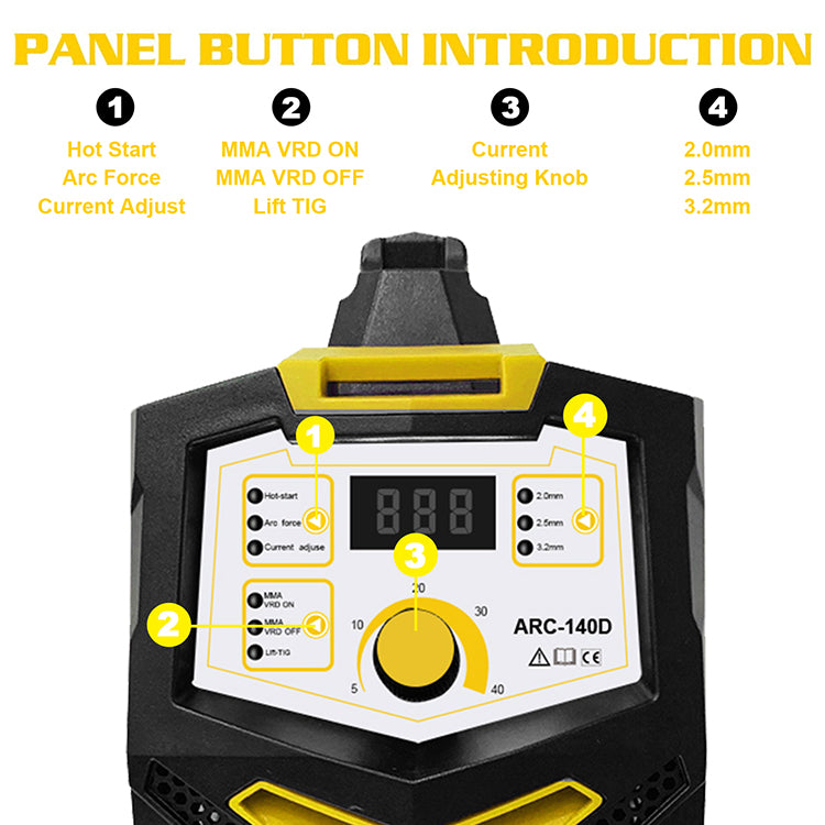 ARC-140D Hot Start And Arc Force Function Small Size And Portable Arc MMA welder arc Welding Machine